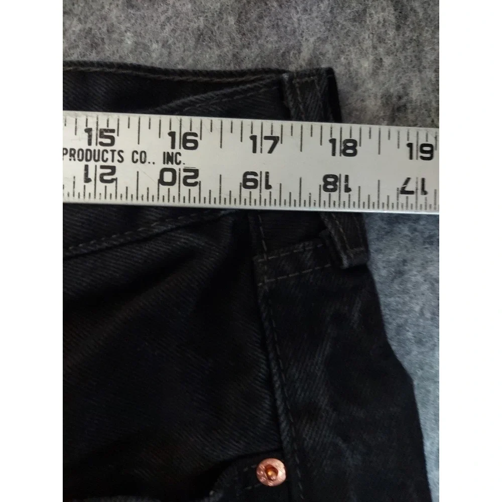 Levis 501 Jeans Mens 36x30 Black Button Fly Straight Classic Denim Tag 38x30‎